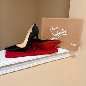 Christian Louboutin Black Patent Heels with Red Soles